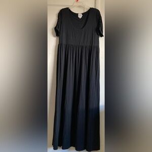 Hatch Black Midi A-Line Dress